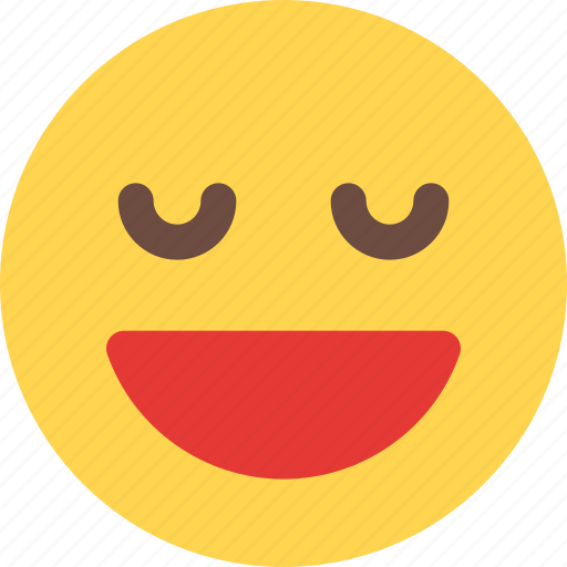Grinning, closed, eyes, emoticons, smiley icon - Download on Iconfinder