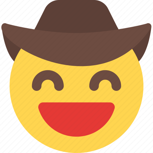 Grinning, smiling, eyes, cowboy, emoticons, smiley icon - Download on Iconfinder