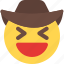 grinning, squinting, cowboy, emoticons, smiley 