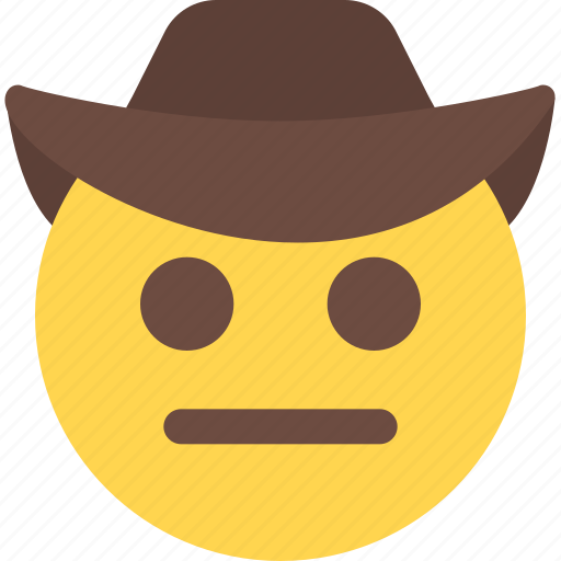 Neutral, face, cowboy, emoticons, smiley icon - Download on Iconfinder