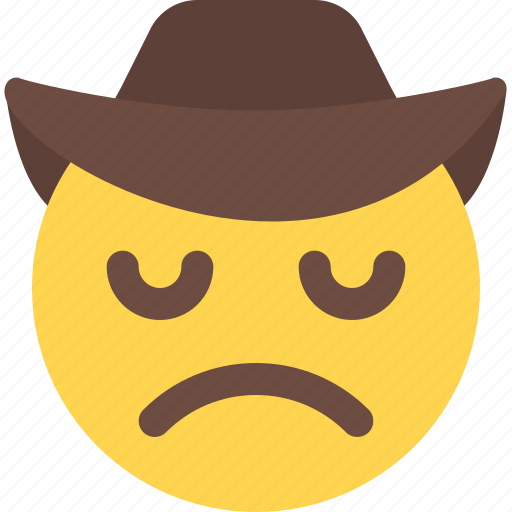 Sad, cowboy, emoticons, smiley icon - Download on Iconfinder