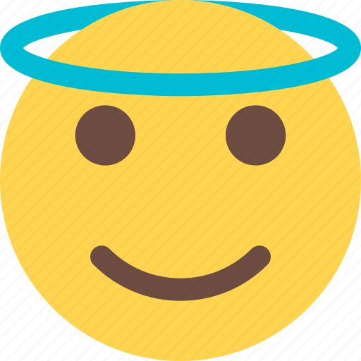 Smiling, with, halo, emoticons, smiley icon - Download on Iconfinder