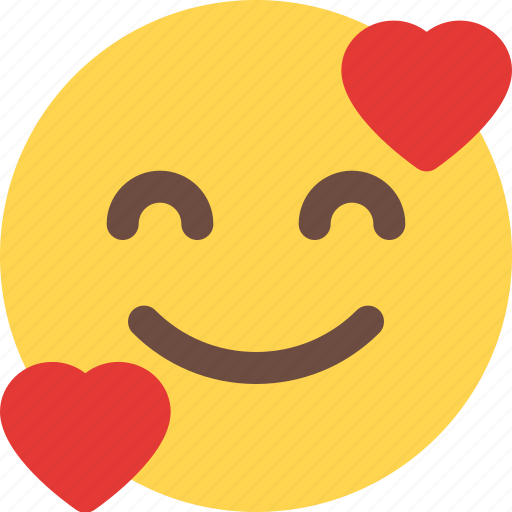 Smiling, with, hearts, emoticons, smiley icon - Download on Iconfinder
