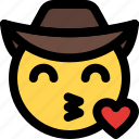 blowing, a, kiss, cowboy, emoticons, smiley, and, people