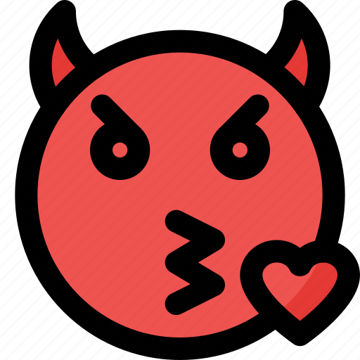 Blowing, a, kiss, devil, emoticons, smiley, and icon - Download on Iconfinder