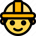 construction, worker, emoticons, smiley, and, people