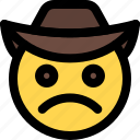 frowning, cowboy, emoticons, smiley, and, people