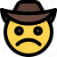frowning, cowboy, emoticons, smiley, and, people 