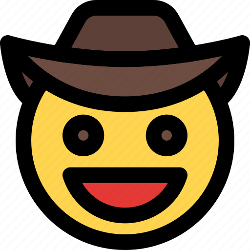 Grinning, cowboy, emoticons, smiley, and, people icon - Download on Iconfinder