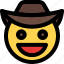 grinning, cowboy, emoticons, smiley, and, people 