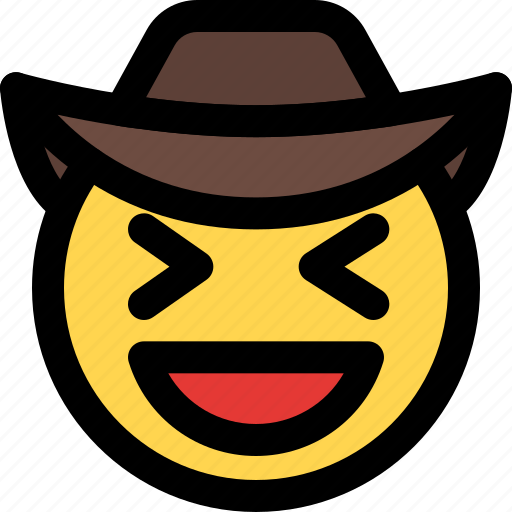 Grinning, squinting, cowboy, emoticons, smiley, and, people icon - Download on Iconfinder