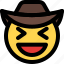 grinning, squinting, cowboy, emoticons, smiley, and, people 
