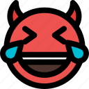 laughing, devil, emoticons, smiley, and, people