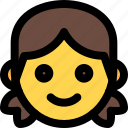 little, girl, emoticons, smiley, and, people