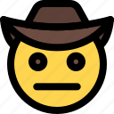 neutral, face, cowboy, emoticons, smiley, and, people