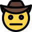 neutral, face, cowboy, emoticons, smiley, and, people 