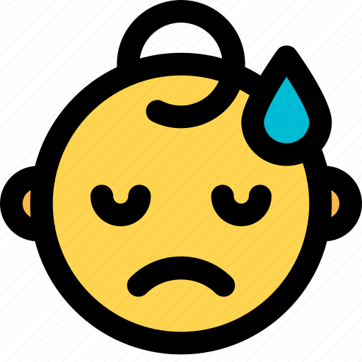 Sad, sweat, baby, emoticons, smiley, and, people icon - Download on Iconfinder