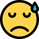 sad, with, sweat, emoticons, smiley, and, people