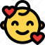 smiling, hearts, baby, emoticons, smiley, and, people 