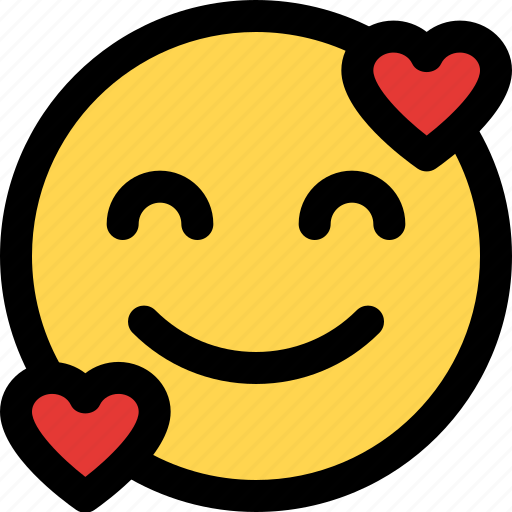 Smiling, with, hearts, emoticons, smiley, and, people icon - Download on Iconfinder