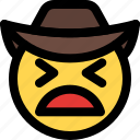 weary, cowboy, emoticons, smiley, and, people