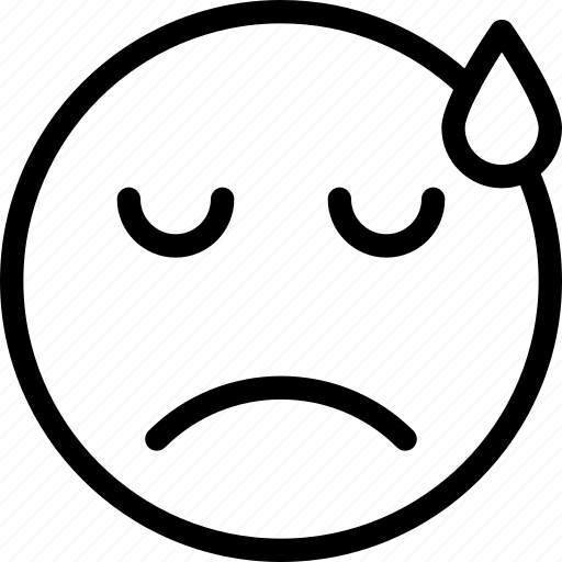 Sad, with, sweat, emoticons, smiley, people icon - Download on Iconfinder