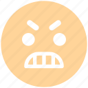 angry, angry face, emoji, emoticons, expression, face, smiley
