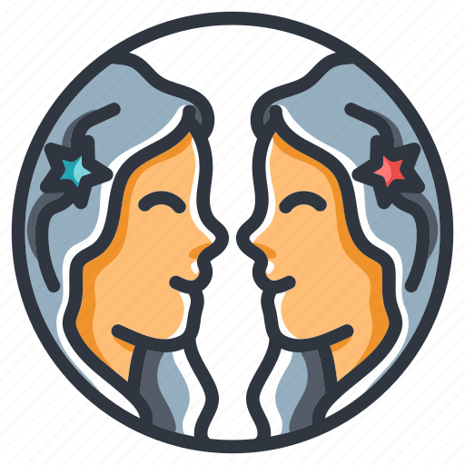 Gemini, twins, zodiac, faces, astrology icon - Download on Iconfinder
