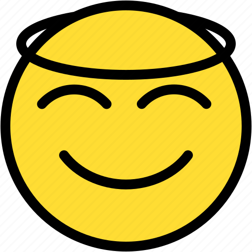 Innocent, emoji, smileys, reaction, feelings, emotion icon - Download on Iconfinder