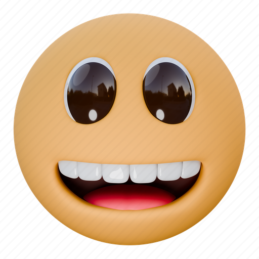 Happy, fun, emoji, emoticon, expression, cute, smiling 3D illustration - Download on Iconfinder
