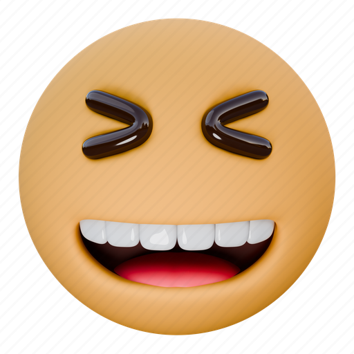 Laught, happy, emoji, emoticon, expression, smiling, affectionate 3D illustration - Download on Iconfinder