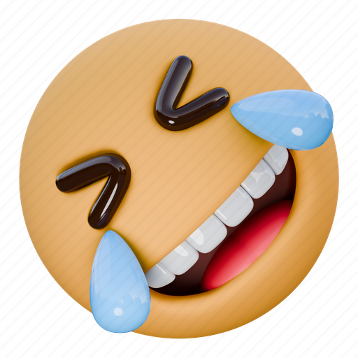 Scrunched, grin, tears, emoji, emoticon, expression, smiling 3D illustration - Download on Iconfinder