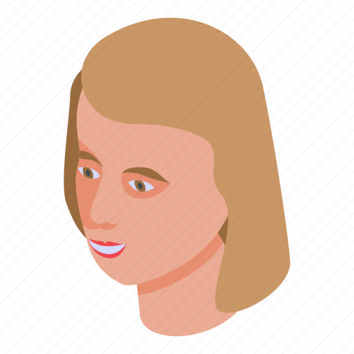 Smile, teen, girl, isometric icon - Download on Iconfinder