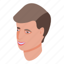 teenager, smile, face, isometric