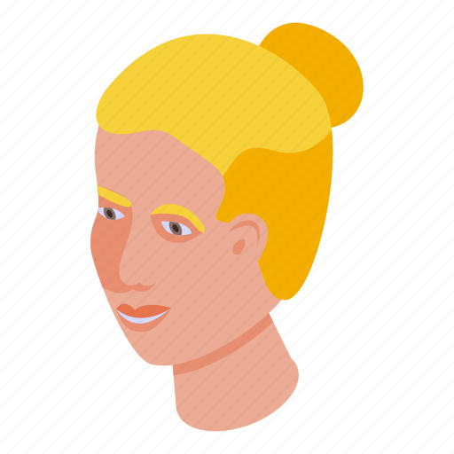 Smiling, girl, isometric icon - Download on Iconfinder