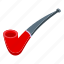 red, smoking, pipe, isometric 