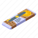 fruit, cereal, snack, bar, isometric