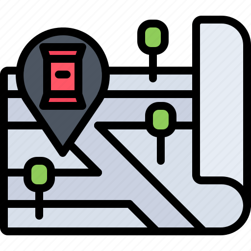 Map, pin, location, tree, snack, food, shop icon - Download on Iconfinder