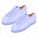 white, leather, sneakers, isometric
