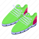 green, sneakers, isometric