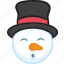 christmas, emoji, emoticon, smiley, snowman, winter 