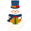 snowman, gift, birthday, present, package, winter, christmas, box, xmas 