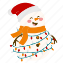 cute, christmas, snowman, lamp, holiday, santa, snow, winter, happy