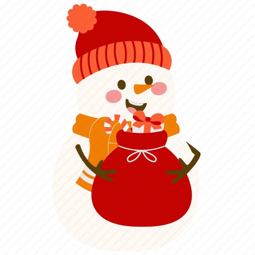 Cute, snowman, gift, bag, winter, christmas, present icon - Download on Iconfinder