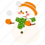happy, snowman, playing, snowball, face, christmas, winter, snow, smile 