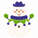 snowman, cowboy, christmas, winter, snow, xmas, holiday, decoration, celebration