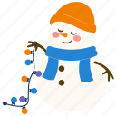 snowman, christmas, lamp, decoration, xmas, snow, character, winter, light