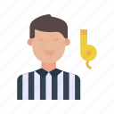 referee, whistles, foul, game, sport, blare, sound, var
