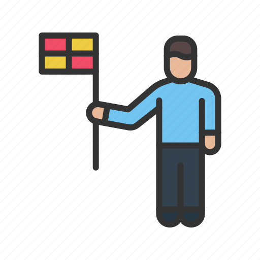 Linesman, referee, corner, free kick, penalty, flag, wave icon - Download on Iconfinder