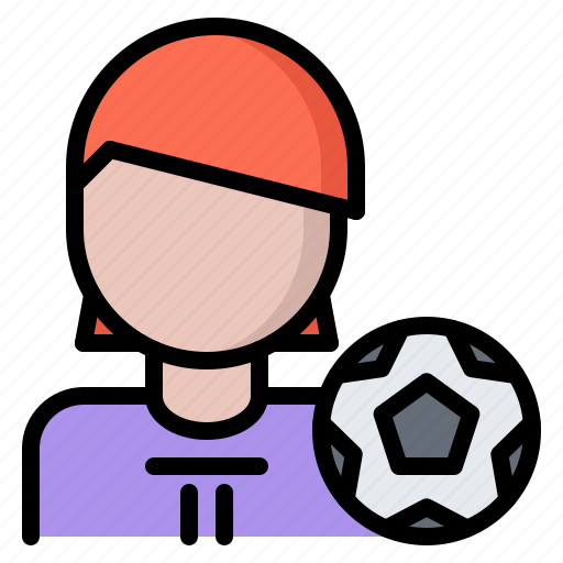 Ball, football, player, soccer, sport, woman icon - Download on Iconfinder